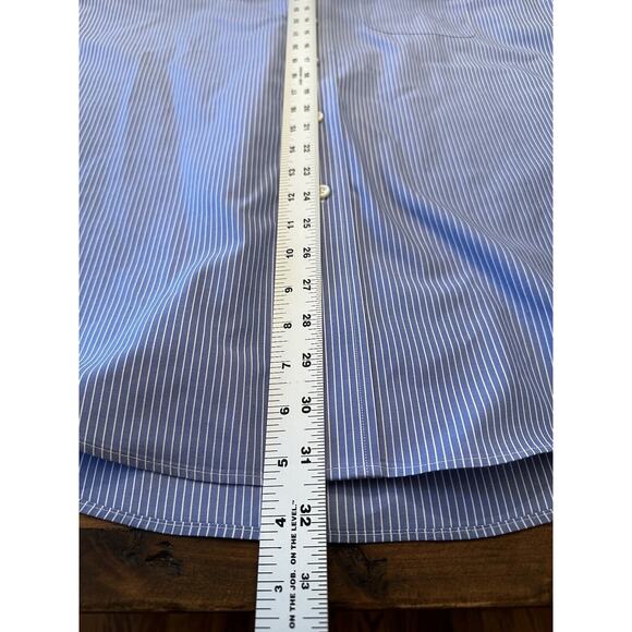 LL Bean Shirt Mens 16.5 - 32 Blue Wrinkle Resistant Long Sleeve Button Front - Picture 11 of 11